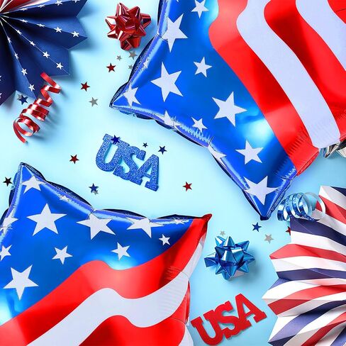 Blue Red White Star Foil Balloons Decorations, FEBSNOW 30Pcs 18 inch 4th of July Balloons for Independence Day Patriotic Party Memorial Day Birthday Decorations Supplier in Kuwait