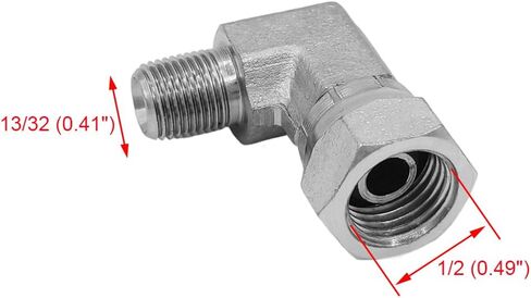 (2-PACK) 1501-04-04 Hydraulic Hose Adapter Fitting 1/4" Male (1/4"-18NPTF) × 1/4" Female (1/4"-18NPSM) Swivel 90° Elbow SAE Pipe Joints Tube Connector Carbon Steel in Saudi Arabia
