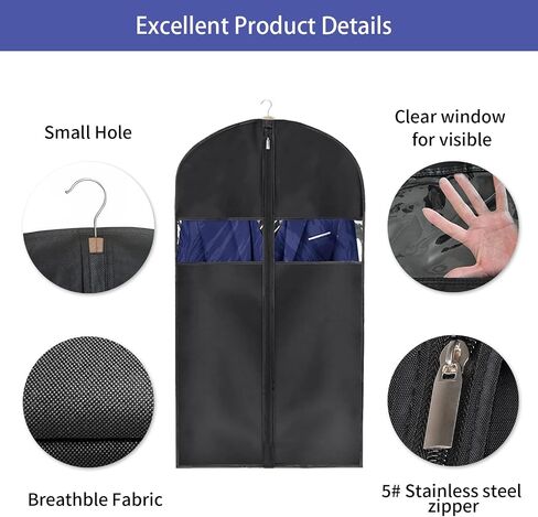 STEPONE 43" Travel Suit Bag Foldable Business Waterproof-Hanging Garment Bags for Travel Hanging Clothes, Durable Oxford Fabric Portable Suit Carrier in Saudi Arabia