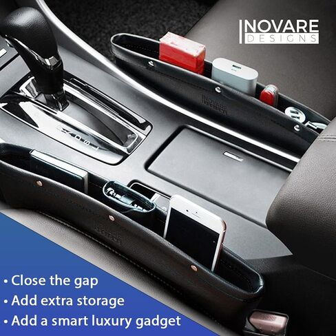 Car Seat Gap Filler, Side Insert Multifunctional Center Console Pocket Organizer and Storage Between Front Seats Extra Cup, Drink, Sunglass in Saudi Arabia