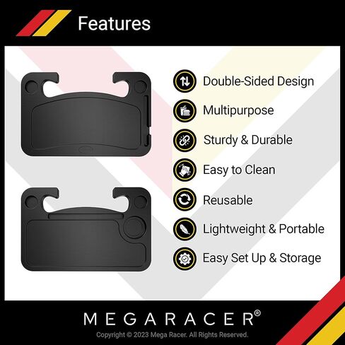 طاولة سيارة بعجلة القيادة ميجا ريسر - للسفر أو الوجبة أو محطة العمل، للسيارة والشاحنة وسيارات الدفع الرباعي والشاحنة - ملحقات السيارات، أساسيات السيارة، مقاس عالمي، قطعة واحدة in Kuwait