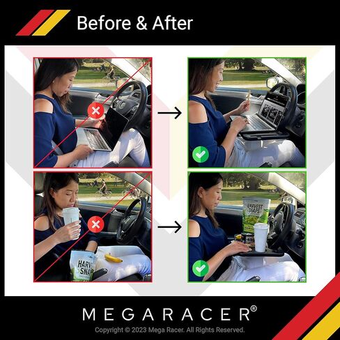 طاولة سيارة بعجلة القيادة ميجا ريسر - للسفر أو الوجبة أو محطة العمل، للسيارة والشاحنة وسيارات الدفع الرباعي والشاحنة - ملحقات السيارات، أساسيات السيارة، مقاس عالمي، قطعة واحدة in Kuwait