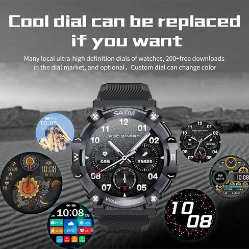 Smart Watch for Men Bluetooth Call (Answer/Make Call) IP68 Waterproof Women's Men's Fitness Watch Heart Rate Blood Oxygen Sleep Monitor Military Watch and Activity Tracker for Android iPhone in Saudi Arabia