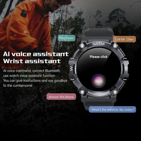 Smart Watch for Men Bluetooth Call (Answer/Make Call) IP68 Waterproof Women's Men's Fitness Watch Heart Rate Blood Oxygen Sleep Monitor Military Watch and Activity Tracker for Android iPhone in Saudi Arabia
