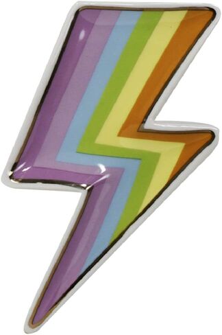 iscream Electric Rainbow Shaped 6.75" x 3.38" Gold Accent Ceramic Trinket Tray in Saudi Arabia
