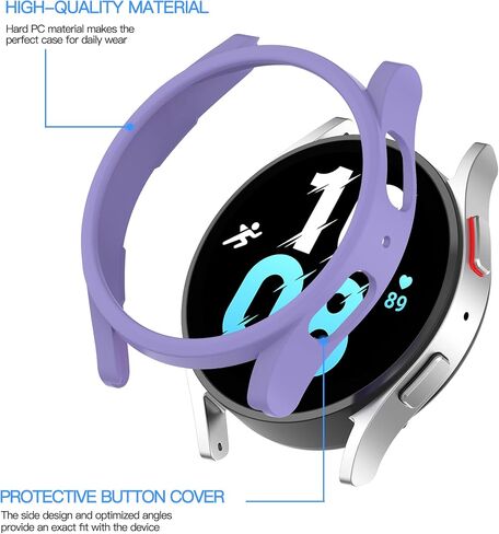 2 Pack Case Compatible for Samsung Galaxy Watch 5 Cover, Hard PC Bumper (Light Blue, Galaxy Watch 5 40mm) in Saudi Arabia