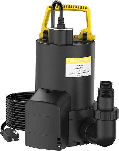 AgiiMan Sump Pump 1/4HP 3200GPH Submersible Water Pump with 10FT Power Cord, 3/4" Check Valve Adapter, Water Pump for Basements Pool Fountains Hot Tub Garden, Yellow in Saudi Arabia