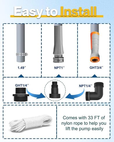 AgiiMan Sump Pump 1/4HP 3200GPH Submersible Water Pump with 10FT Power Cord, 3/4" Check Valve Adapter, Water Pump for Basements Pool Fountains Hot Tub Garden, Yellow in Saudi Arabia