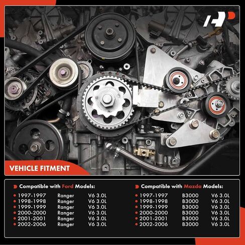 A-Premium Engine Serpentine Belt Drive Kit with Tensioner, Idler Pulley & Bolt Compatible with Ford Ranger 1997-2006, Mazda B3000 1997-2006 - OHV V6 3.0L, Replace# 3L5E6B209AA, 04536154AB in Saudi Arabia