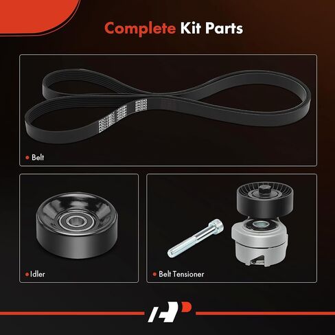 A-Premium Engine Serpentine Belt Drive Kit with Tensioner, Idler Pulley & Bolt Compatible with Ford Ranger 1997-2006, Mazda B3000 1997-2006 - OHV V6 3.0L, Replace# 3L5E6B209AA, 04536154AB in Saudi Arabia