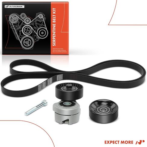 A-Premium Engine Serpentine Belt Drive Kit with Tensioner, Idler Pulley & Bolt Compatible with Ford Ranger 1997-2006, Mazda B3000 1997-2006 - OHV V6 3.0L, Replace# 3L5E6B209AA, 04536154AB in Saudi Arabia