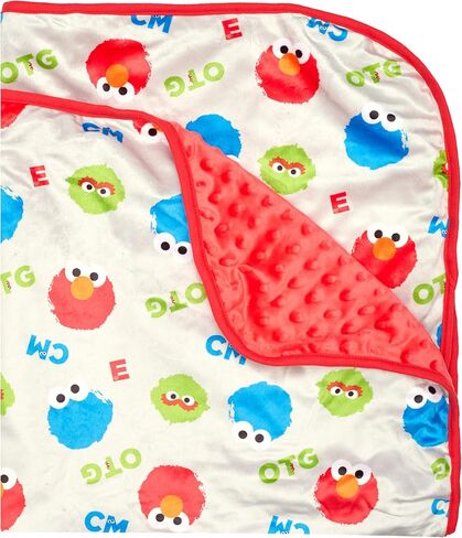 بطانية Happy Threads Sesame Street Baby من الصوف القطبي للجنسين - هدايا Sesame Street للأطفال (أحمر/أزرق/أخضر، 0-12 شهرًا) in Saudi Arabia