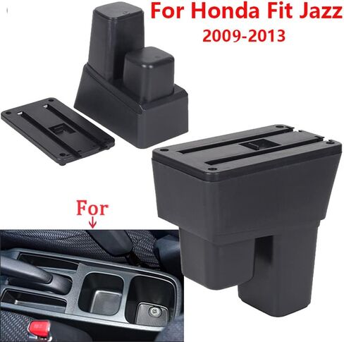 With 7 USB Car Center Console Armrest Compatible with Honda Fit/Jazz Hatchback 2009 2010 2011 2012 2012 2013 in Saudi Arabia