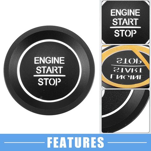 Engine Start Stop Ignition Button Overlay Cover Interior Trim Sticker for Honda Accord 2018-2022 Aluminum Alloy Black in Saudi Arabia