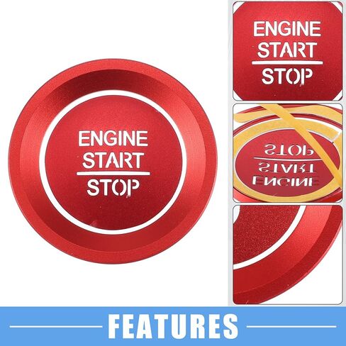 Engine Start Stop Ignition Button Overlay Cover Interior Trim Sticker for Honda Accord 2018-2022 Aluminum Alloy Black in Saudi Arabia