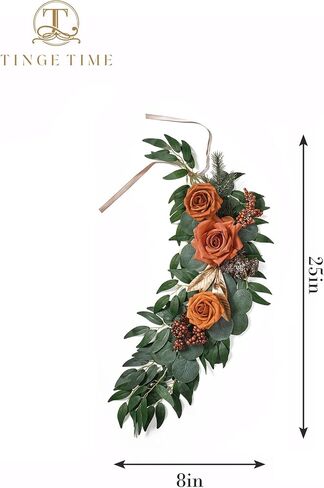 TINGE TIME 6FT Flower Garland Handmade Comes with Ribbon, Set of 3 Lantern Decorative Flowers for Wedding Aisle Decorations Chairs Table Centerpieces Arch Decor Fall Decor (Not Included Lanterns) in Saudi Arabia