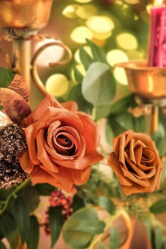 TINGE TIME 6FT Flower Garland Handmade Comes with Ribbon, Set of 3 Lantern Decorative Flowers for Wedding Aisle Decorations Chairs Table Centerpieces Arch Decor Fall Decor (Not Included Lanterns) in Saudi Arabia