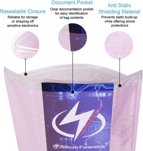 Anti Static Bubble Bags, Resealable Static Shielding Bag, Reusable for Sensitive Electronic Components (XX-Small Qty 100) in Saudi Arabia