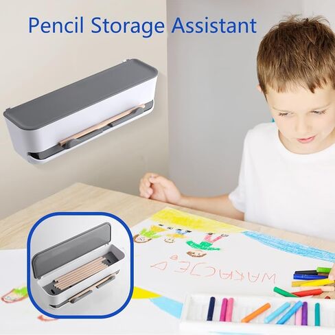 حامل موزع أقلام رصاص للفصل الدراسي، موزع تخزين قلم رصاص متعدد الوظائف، موزع أقلام رصاص مثبت على الحائط بدون حفر مع رقعة للمكتب المنزلي in Kuwait