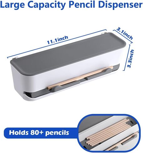 حامل موزع أقلام رصاص للفصل الدراسي، موزع تخزين قلم رصاص متعدد الوظائف، موزع أقلام رصاص مثبت على الحائط بدون حفر مع رقعة للمكتب المنزلي in Kuwait