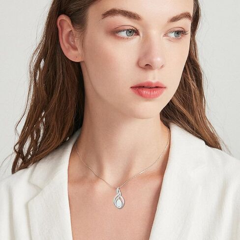 Opal Necklace Sterling Silver Opal Pendant Necklaces for Women Infinity Necklace October Birthstone Jewelry Wedding Birthday Gifts for Girlfriend Her in Saudi Arabia