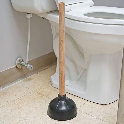 Simple Toilet Plunger - Southern Homewares - Wooden & Rubber Sturdy Design Bathroom Tool in Kuwait
