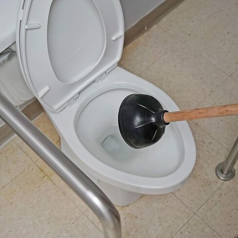 Simple Toilet Plunger - Southern Homewares - Wooden & Rubber Sturdy Design Bathroom Tool in Kuwait