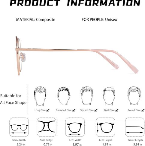 نظارات Pro Acme بإطار دائري بدون وصفة طبية وعدسات شفافة بدائرة معدنية وهمية in Kuwait