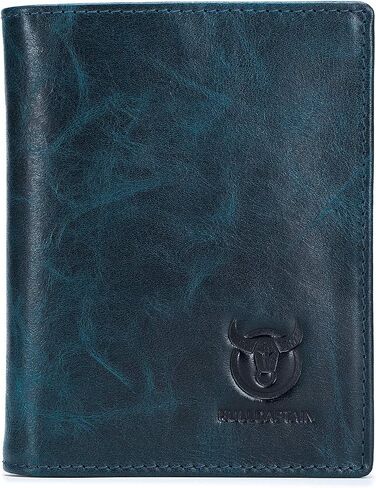BULLCAPTAIN RFID Blocking Bifold Wallet For Men Genuine Leather Extra Capacity Mens Bifold Wallet With Widening Design QB027 in Kuwait