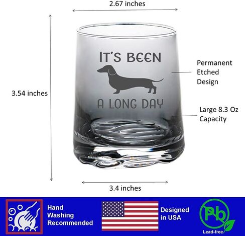 Fathers Day Gifts for Dachshund Dad, Dachshund Gifts, Dachshund Wine Glass Whisky Tumbler, Great Gift for Dog Lover in Kuwait