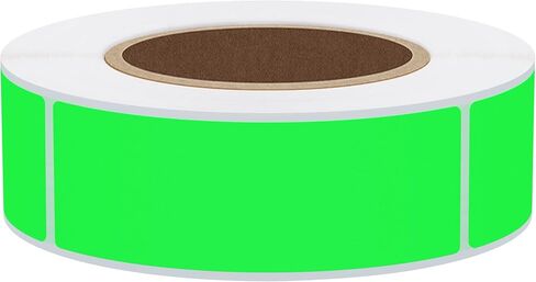 Hybsk 1x3 Inch Color-Code Labels Fluorescent Green Sticker Rectangle 500 Labels Per Roll (Fluorescent Green) in Saudi Arabia