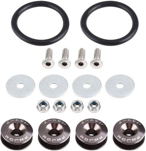 KIMISS Bumper Holder, Car Aluminium Alloy Bumper Washer/Bolt Engine Bay Dress Up Kit Quick Release Fastener (Red) in Saudi Arabia