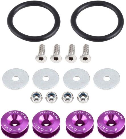 KIMISS Bumper Holder, Car Aluminium Alloy Bumper Washer/Bolt Engine Bay Dress Up Kit Quick Release Fastener (Red) in Saudi Arabia