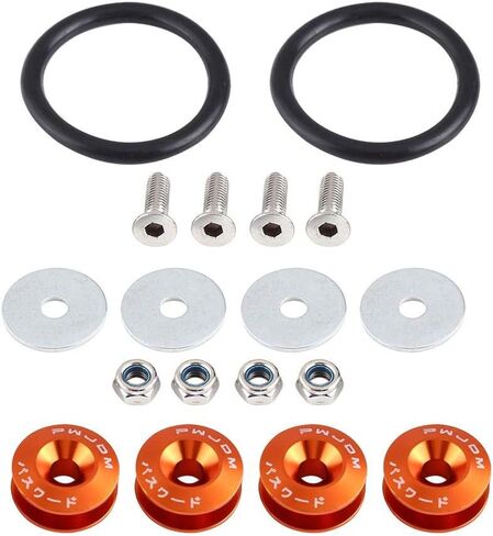 KIMISS Bumper Holder, Car Aluminium Alloy Bumper Washer/Bolt Engine Bay Dress Up Kit Quick Release Fastener (Red) in Saudi Arabia