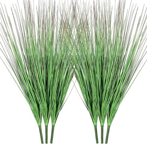 27" Artificial Plants Greenery Wheat Grass for Indoor Outdoor, UV Resistant Realistic Faux Fake Shrubs Plant Onion Grass for Home, Office, Living Room, Garden, Patio(6-Pack) in Kuwait