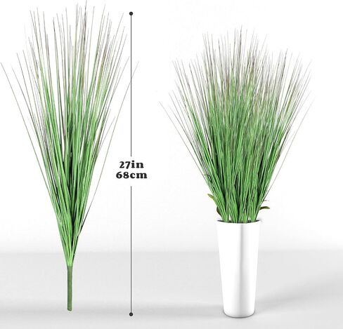 27" Artificial Plants Greenery Wheat Grass for Indoor Outdoor, UV Resistant Realistic Faux Fake Shrubs Plant Onion Grass for Home, Office, Living Room, Garden, Patio(6-Pack) in Kuwait