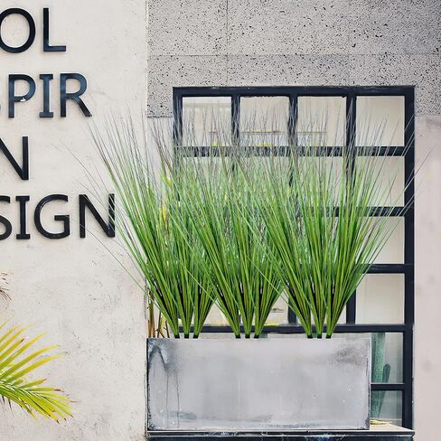 27" Artificial Plants Greenery Wheat Grass for Indoor Outdoor, UV Resistant Realistic Faux Fake Shrubs Plant Onion Grass for Home, Office, Living Room, Garden, Patio(6-Pack) in Kuwait