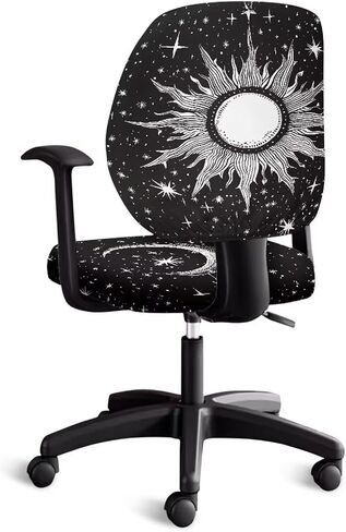Purple Butterfly Office Chair Cover with Elastic Band Universal Stretch Desk Chair Cover, Computer Chair Slipcovers Anti-Dust Gaming Chair Covers Slipcovers Purple Rotating Chair Covers in Saudi Arabia