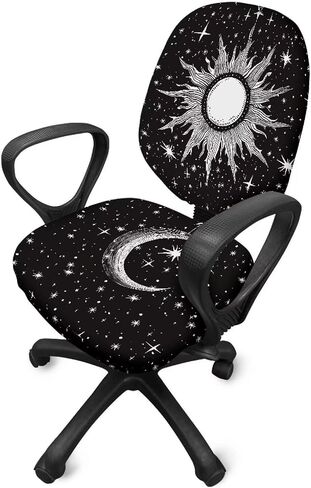 Purple Butterfly Office Chair Cover with Elastic Band Universal Stretch Desk Chair Cover, Computer Chair Slipcovers Anti-Dust Gaming Chair Covers Slipcovers Purple Rotating Chair Covers in Saudi Arabia