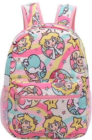 Peachy Princess Backpack Lightweight Anime 3D Game Printed School Bookbag Laptop Backpacks Travel Casual Pink Bag, For Girls Back To-School Kids Gift in Saudi Arabia