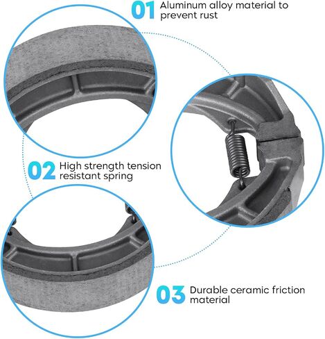 Front Brake Pads Rear Brakes Shoes for Yamaha V Star 650 Custom XVS650 97-11/13-20, Classic 98-10, Silverado 03-10, XV535 Virago 95-99 - 3 Set in Saudi Arabia