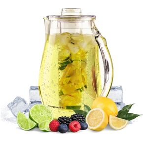 OVENTE Fruit Infusion Water Pitcher 2.5L (85 oz) with Removable Lid and Infuser Rod, BPA-Free Acrylic Beverage Jug Ideal for Flavor-Infused Drinks, Lemonade, Juice, Iced Tea and More, Clear PIA0852C