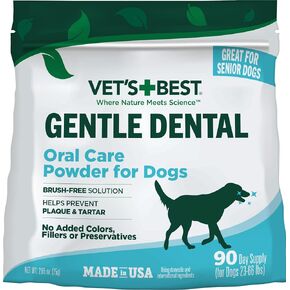 Vet’s Best Dog Teeth Cleaning Powder, Brush-Free Canine Teeth Cleaner & Breath Freshener, Plaque Remover for Teeth, Dog Dental Powder, 90 Day Supply