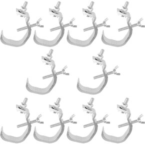 10PCS Truss Stage Light Clamp Hook, 1.2-2 Inch Cast Aluminium DJ Light Clamps, Stage Lighting C Clamps Clips for Par Lights, Spot Lights, Fits 30-50mm OD Tube/Pipe, 66Lbs/30Kg Max Load