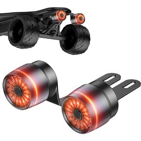 Smart Skateboard tail Lights,2-pack Brake Sensing Electric Skateboard Light,Quick-Release longboard lights,with Mounts led lights for skateboard,5 Mods turbine led skateboard lights