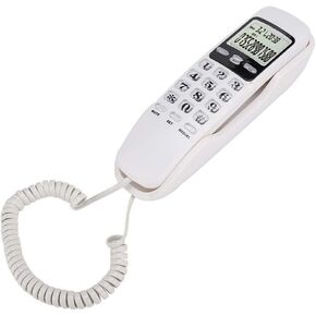 Mini Wall Landline, Corded Phone Telephones Landline Expandable Home Office Hotel Telephone Call Screener Incoming Caller ID Handsets Phone with DTMF/FSK