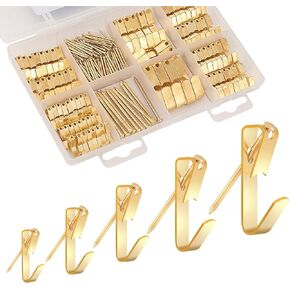 230PCS Picture Hanging Kit, Heavy Duty Picture Hangers for Drywall 5 Sizes 100-10lbs Picture Hooks for Hanging Hardware Mirror, Pictures Frame Hanger Include Nails