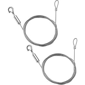 2 Pcs Heavy Duty Picture Hanging Wire, Adjustable Stainless Steel Wire Rope 2m x1.5mm Picture Hanging Kit with Hook Wall Mount Wire for LED Screen, Picture, Billboards (Double Headed)
