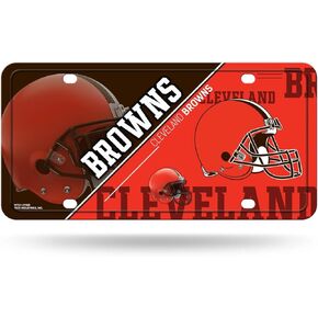 RICO INDUSTRIES NFL Cleveland Browns Unisex Cleveland Browns License Plate Metalcleveland Browns License Plate Metal, Team Color, One Size