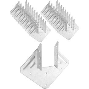 QWORK Galvanized 18-Gauge Hurricane Tie, 20 Pack Steel Connector for Roofing Trusses Wood Timber, Resist High Wind/ Earthquake Forces